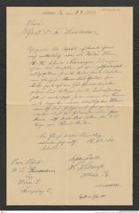 Nachlass Franz Steindachner, Brief von H. Holldorp an Franz Steindachner (05.04.1911), Inv.Nr. 236.01, Seite 1